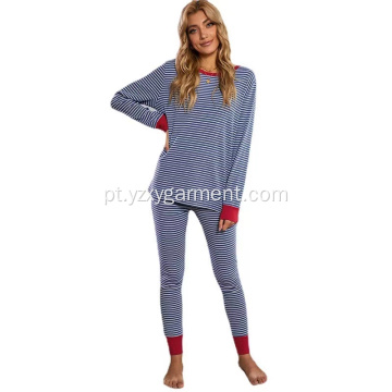 Conjunto de pijama de malha feminina